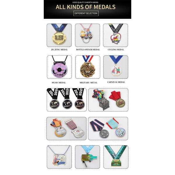 Circle Custom Made Medallions , Tiara Flower Ribbon Karate Personalized Race Medals