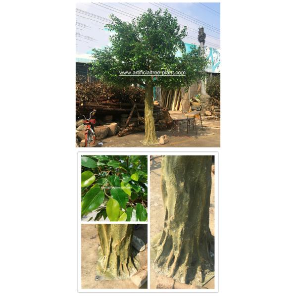 Large Fiberglass Material Artificial Ficus Tree Faux Banyan Plant For Outdoor Decoration