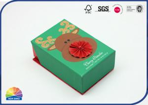 China Christmas Gift Packaging Hinged Lid Gift Box For Handmade Candles Green Color on sale