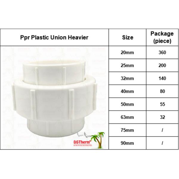 Ppr Plastic Union For Piping System Customized Size & Color & Logo