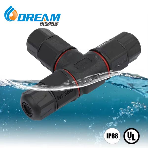 IP68 Waterproof Cable Connector 3-Channel 3-Poles, Outdoor Waterproof Junction Box Connector