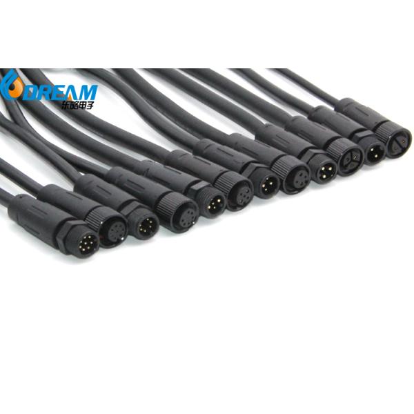 LED Connector For Lighting Black Waterproof Connector Cable 2/3/4 Pin