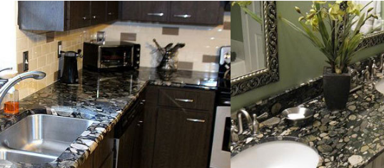 Mosaic Bathroom Vanity Countertops Commercial Grade Polished / Honed Surface