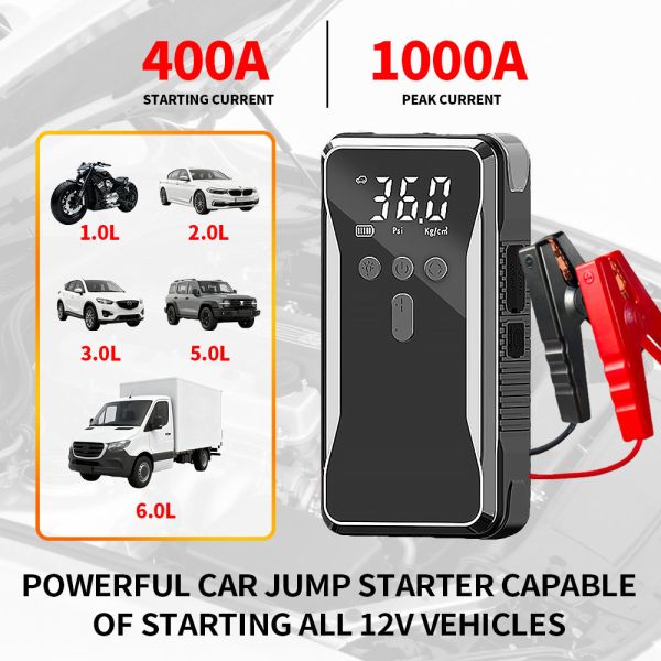 Portable Intelligent Tyre Pump 3-140 Psi Electric Tire Inflator Electric Bikes Motorcycles Automobile 2 In 1 portable car jump starter emergency car