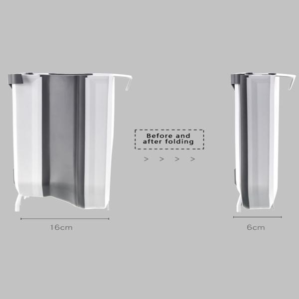 Collapsible Hang Small Plastic Garbage Can 2.4 Gallon Foldable Waste Bin for Kitchen Trash Can