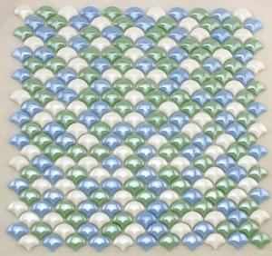 Buy cheap Smooth Fish Scale Multi Coloured Mosaic Glass Tile Sheets For Background Building product