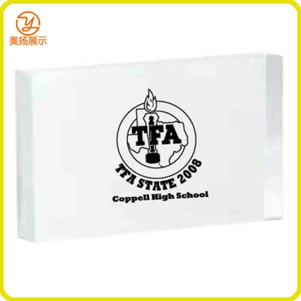 Shenzhen factory customized design acrylic paper weight with block