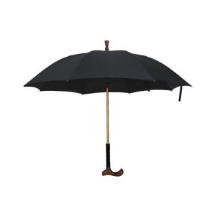 China Gold Frame Automatic Open Walking Stick Umbrella Waterproof on sale