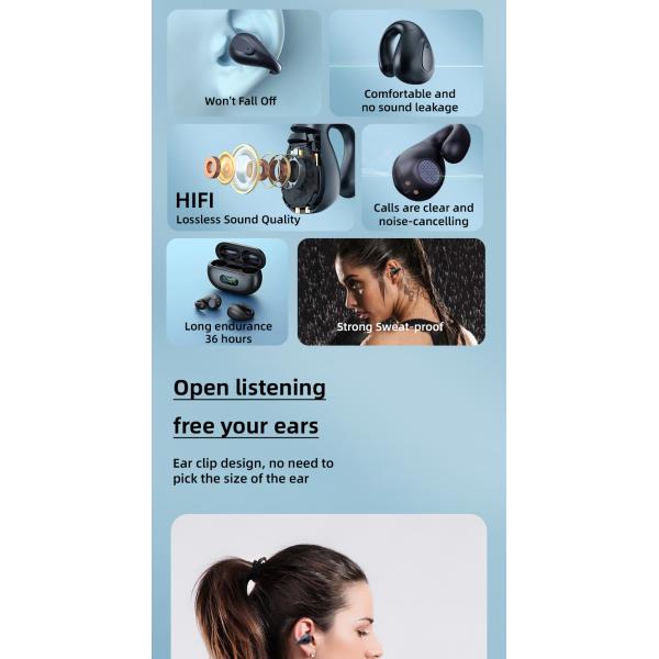 Waterproof IPX-5 OWS Gaming Earphone Low Latency Stereo True Wireless for Driving Takeout and Meetings