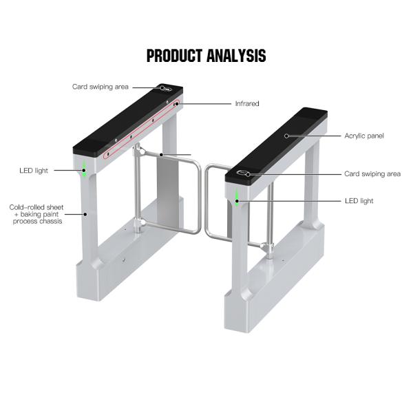 Fingerprint RFID Face Recognition Gate Half Height Turnstile