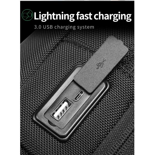 Wholesale new custom logo waterproof large capacity Single Shoulder Messenger Bag USB charging men chest bag