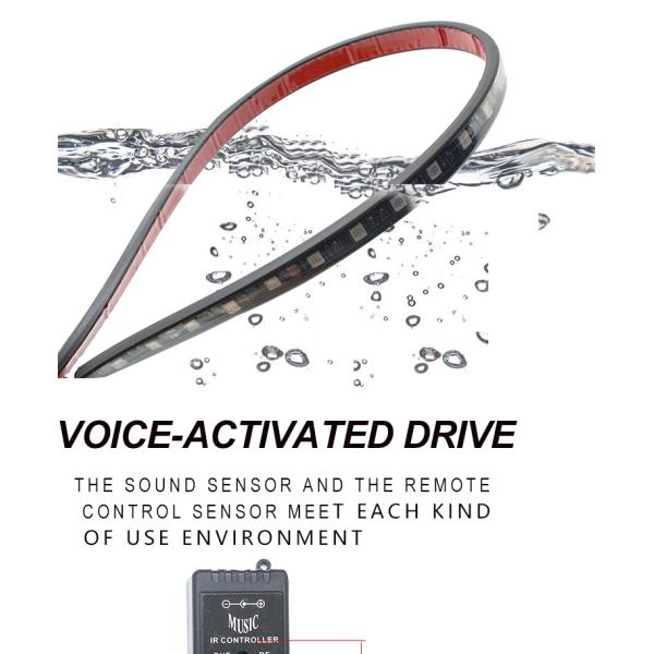 Colorful Voice Control Ambience Car Headlight Led Strip Decorative RF Rgb 5050