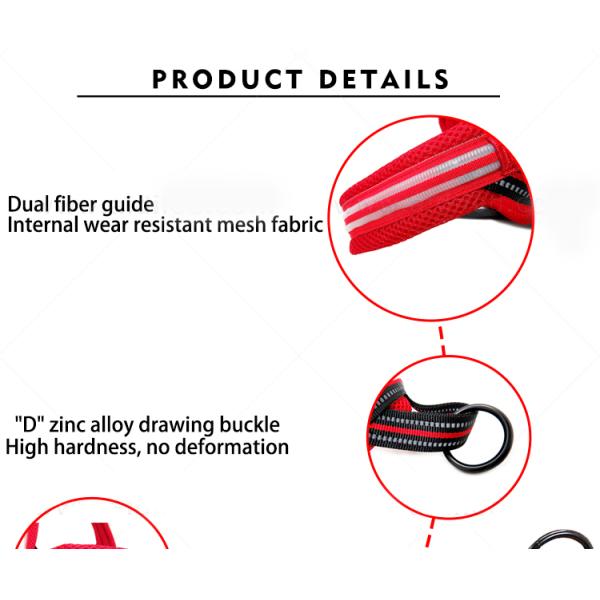 Double Fiber Nylon Mesh Flashing LED Dog Harness , Illuminated Dog Harness Vest