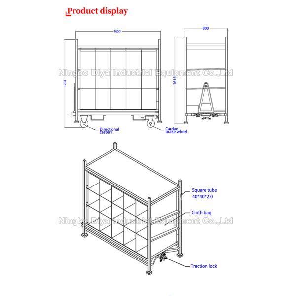 Simple Operation Stainless Steel Trolley Cart Customized For Warehouse
