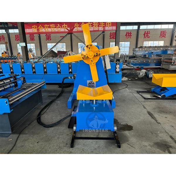 5 Ton Hydraulic Decoiler With Coil Car, 500mm Width Automatic Uncoiling Equipment For Roll Forming Line