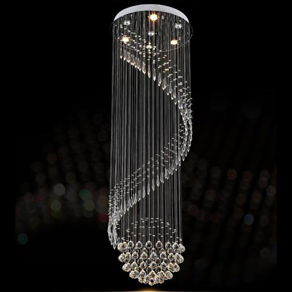Modern Crystal Chandelier For Spiral Design LED Luxury Crystal Lamp(WH-NC-35)
