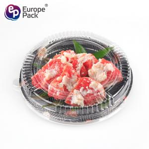 China Europe-Pack Wholesale cheap disposable round plastic tray with clear lid on sale