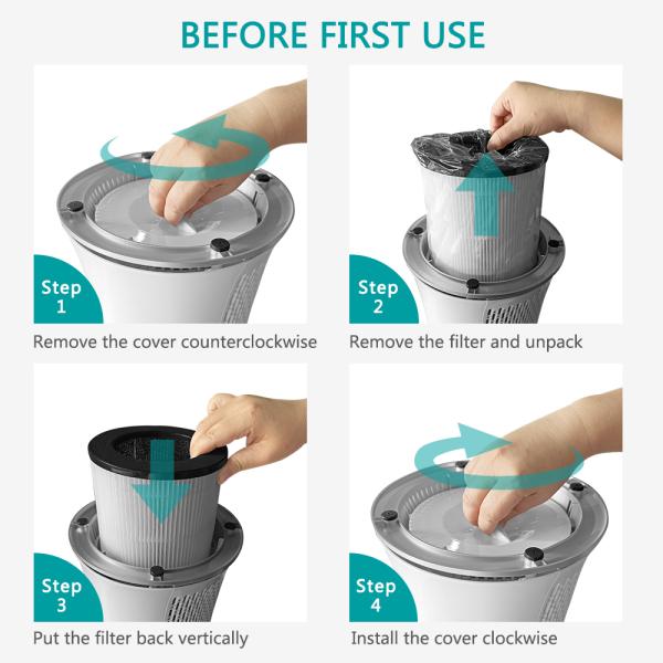 Energy Saving True Hepa Air Cleaner Low Noise Room Air Purifier For Allergies
