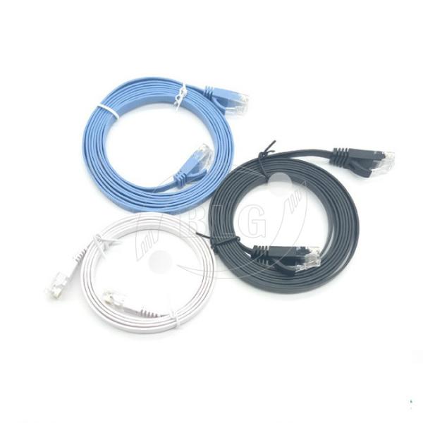 UTP Flat Patch Cable CAT6 Stranded 32AWG Copper 8 Core Conductors PVC Jacket