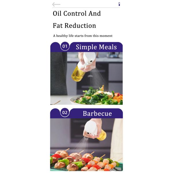 200ml Glass Oil Spray Bottle with Food-Grade Material and Custom Colors Mini Trigger Sprayer