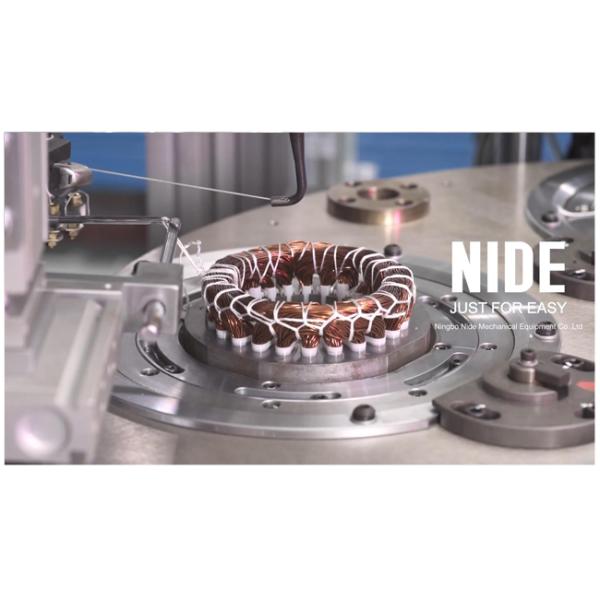 High efficiency automatic 4 working stations electric motor stator coil lacing machine line