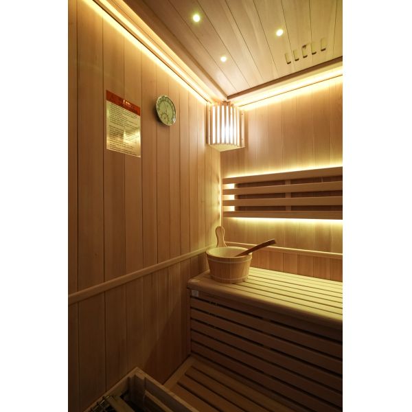 Custom Made Cedar Cube Sauna Room with Computer Control Panel and Electric Stove Heating for Outdoor Use