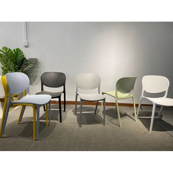 High Quality China Back Breathable Colorful Dining Stackable Plastic Chairs