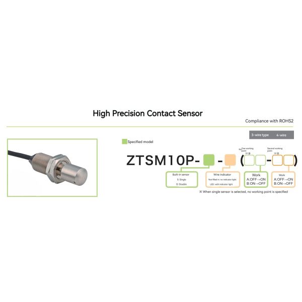IP67 Protective ZTSM10P Contact Sensor CNC Machine Tools 3mm Stroke Limit Switch CNC Lathe NPN Normally Open/closed