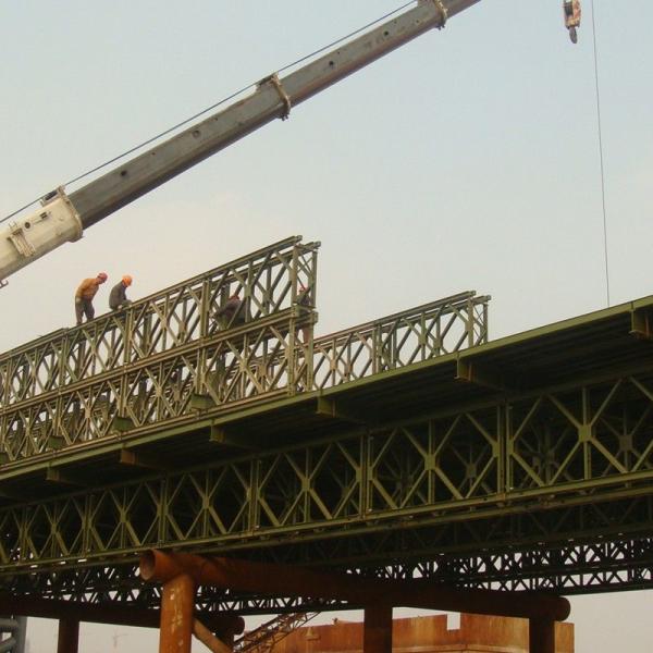 Safety Galvanized Steel Structure Bridge / Stainless Steel Light Calbe Bailey Bridge