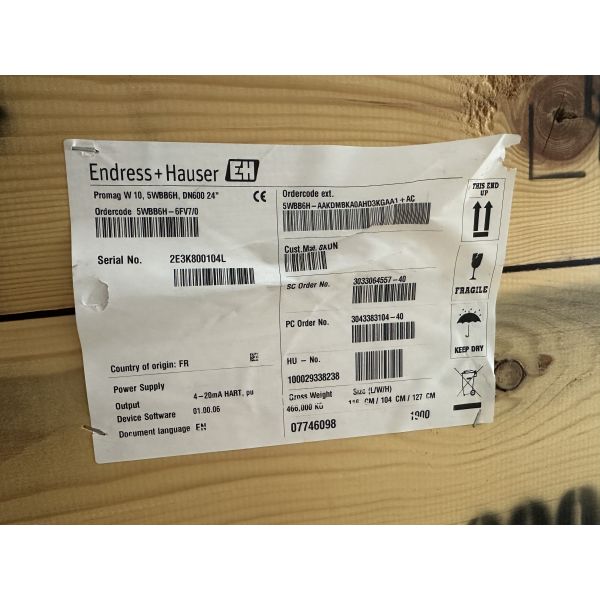 E+H 5WBB6H-6FV7/0 Level Transmitter