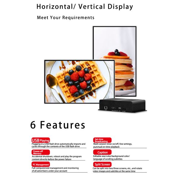 RK3288 Android Media Player Box 4K Ultra HD Commercial Digital Signage Controller for Retail Advertising