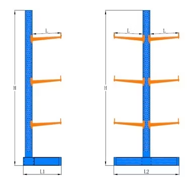 Cantilever Racking System Inventory Metal Storage Racks Fine Steel Shelves Steel Pipes Storage Display Shelf