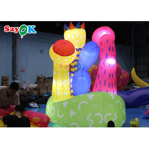 190T Oxford Cloth 3D Inflatable Flower Model For Outdoor Advertising Promotion Display