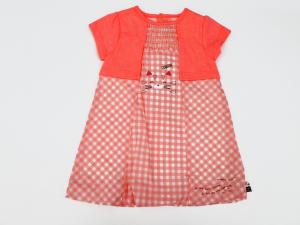 China Check Print Jersey 180g Cotton Dress For Baby Girl Spaghetti Straps on sale