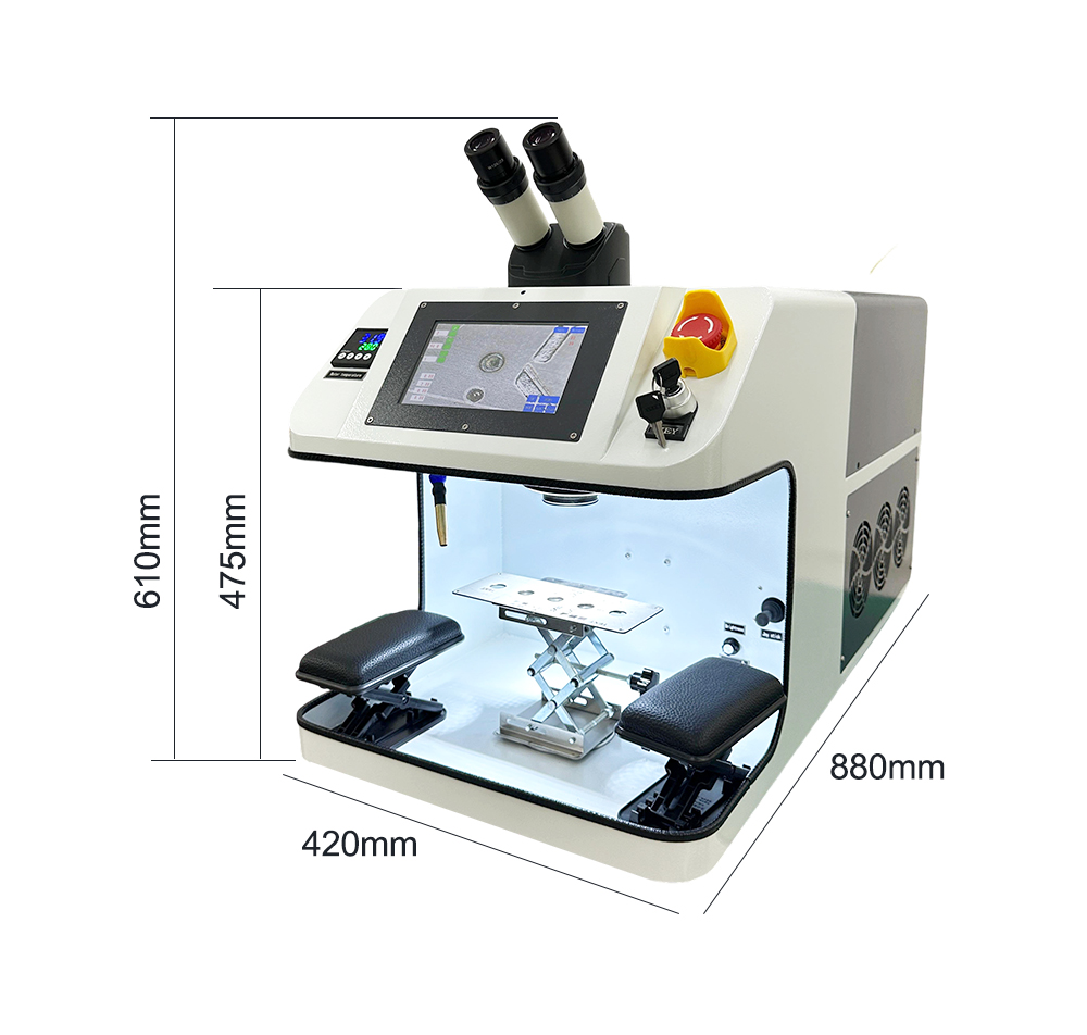 Desktop Jewelry Laser Welder 200W Portable Spot Soldering Machine for Gold Silver Chains Precision Jewelry Repair