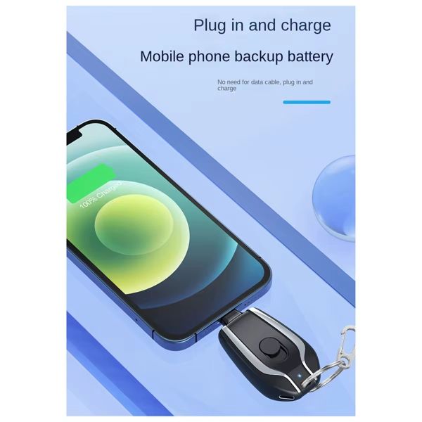 Mini Type C Keychain Portable Power Station Emergency Charger With LI Polymer Battery Power Bank