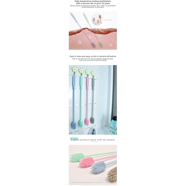 Bpa Free Multipurpose Silicone Dish Brush With Handle