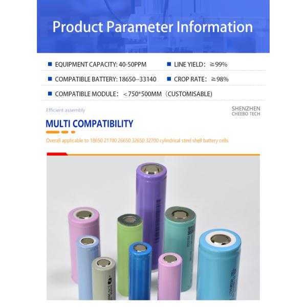 Automatic Lithium Battery Assembly Line for 18650 21700 Cells