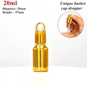 China 10ml 20ml 30ml 50ml Electroplate Gold Color Luxury Cosmetic Packaging Glass Dropper Bottles for serm Essential oil use on sale