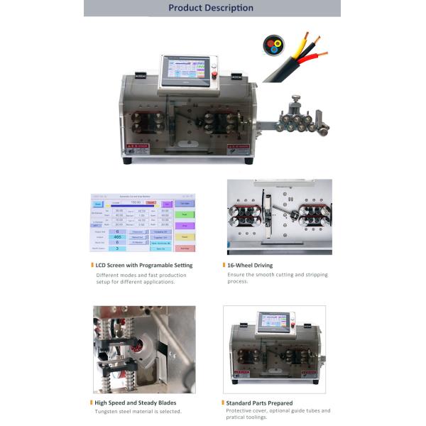 2-6 Core Multi Conductor Wire Cable Cutting And Stripping Machine High Precision