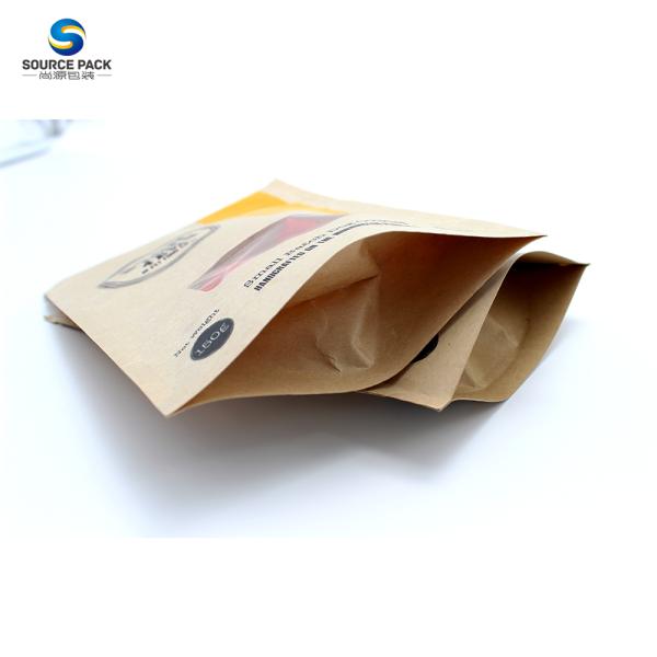 Moisture Proof Stand Up Pouch Kraft Ppaer Bag Resealable With Window