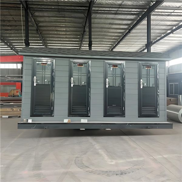 Powder Coated Steel Frame Mobile Toilet with Weather Resistance and High-strength Steel Construction