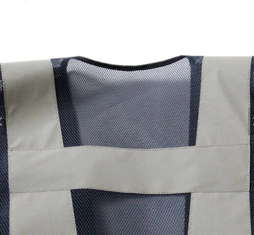 Grey Color Reflective Safety Vest With Security Warning Reflective Tape