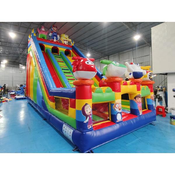 Commercial Pvc Tarpaulin Inflatable Slides Cartoon Characters Inflatable Water Slides Castle For Kids And Adults