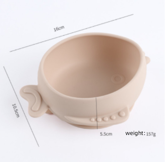 Creative fish shaped baby silicone tableware, children's suction cups, tableware, silicone bowls
