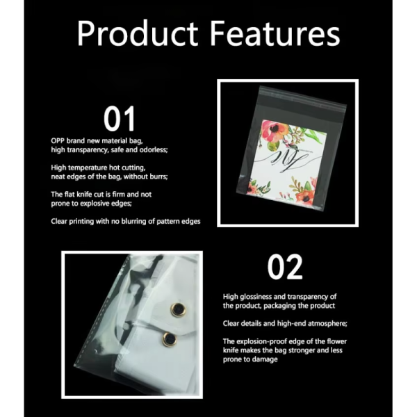 Wholesale Customized Opp Plastic Self Adhesive Sealing Transparent Poly Bread Cookie Packing Bag