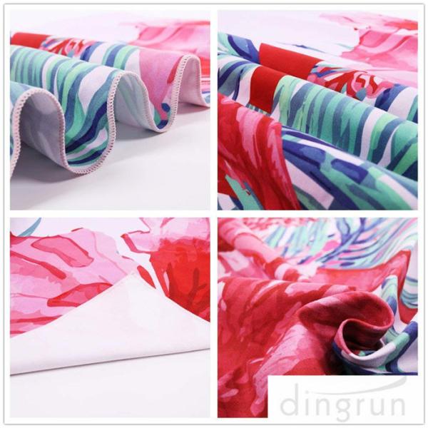 Rectangle Shaped Microfiber Beach Towel Printed Pattern For Sports Bath