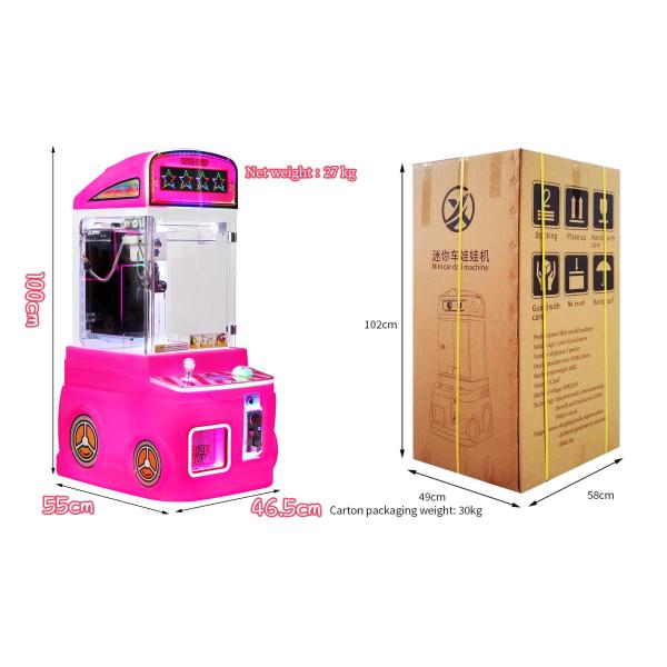 Pink Customized Mini Claws In Various Colors Coin-operated Plush Toy Arcade Game