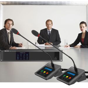 China HUAIN Desktop Digital Wired Audio Video Conference Microphone System Professional Meeting Mic With Voting on sale