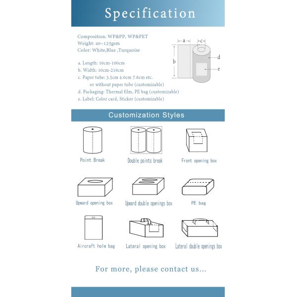 Rough Surfaces Spunlace 40gsm Nonwoven Cleaning Wipes For Industry